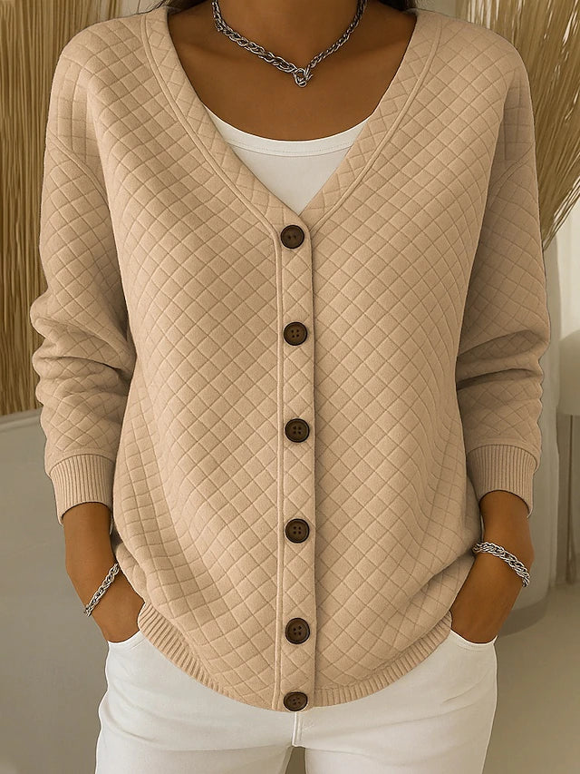 Leonor | Quilted Knit Jacket with Buttons