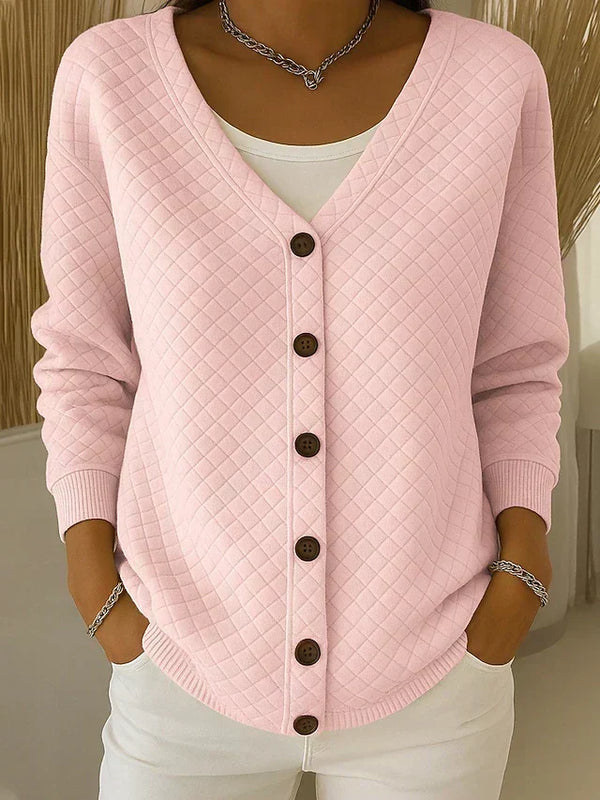 Leonor | Quilted Knit Jacket with Buttons