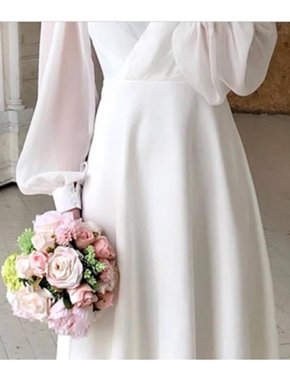 Women's Long Sleeve Flowing Wedding Dress - image 3