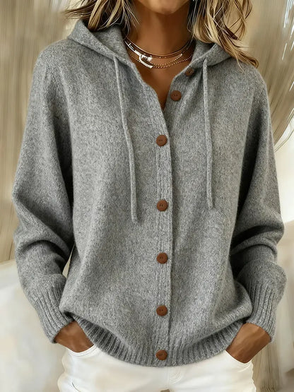 Begoña | Hooded Knit Jacket with Buttons