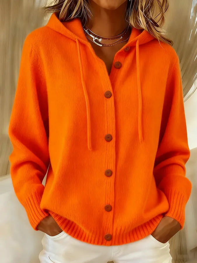 Begoña | Hooded Knit Jacket with Buttons