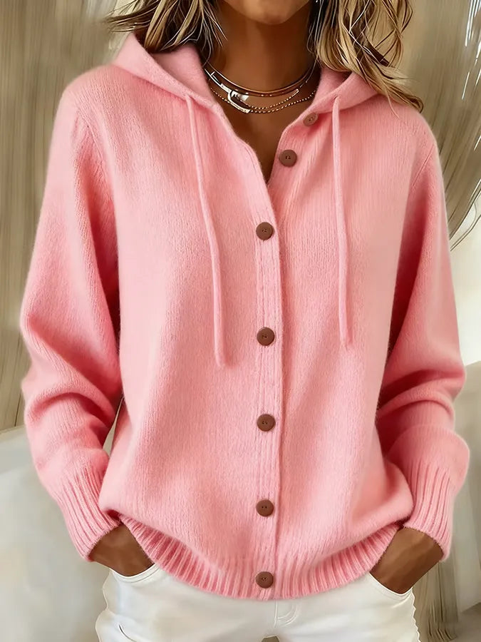 Begoña | Hooded Knit Jacket with Buttons