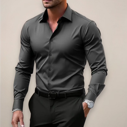 Men's Slim Fit Long Sleeve Shirt - image 1