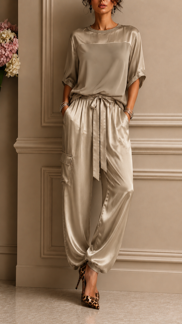 Lurelle | Elegant two-piece set with a flowing drape