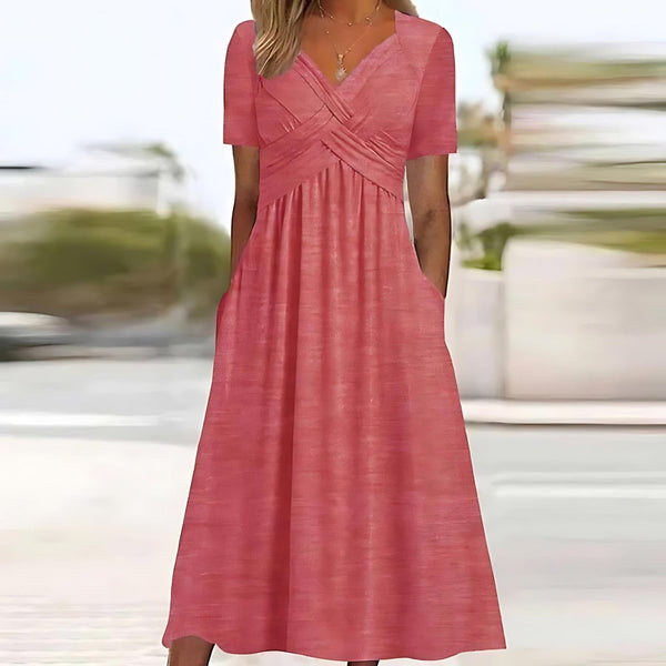 Valery - Elegant A-Line Midi Dress