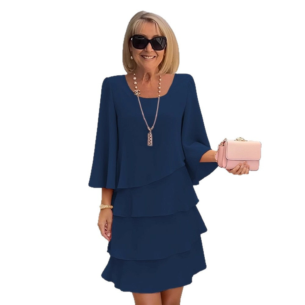 Maria – Elegant midi dress with frills