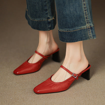 Elsa | Ruched Strap Mules