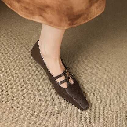Etta | Brogued Double-Strap Mules