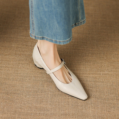 Erin | Pointed-Toe Mary Jane Flats