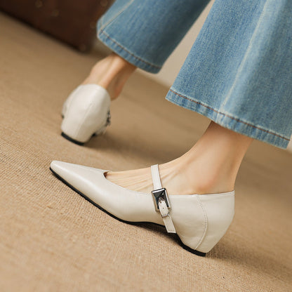 Erin | Pointed-Toe Mary Jane Flats