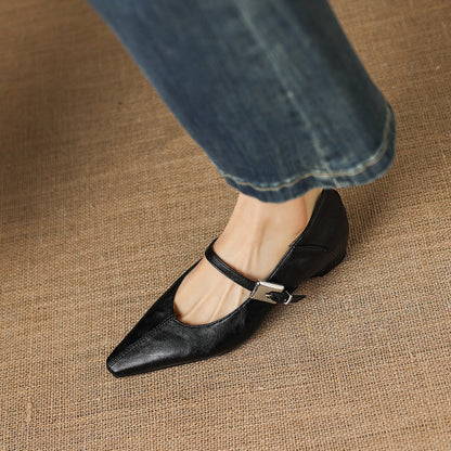 Erin | Pointed-Toe Mary Jane Flats