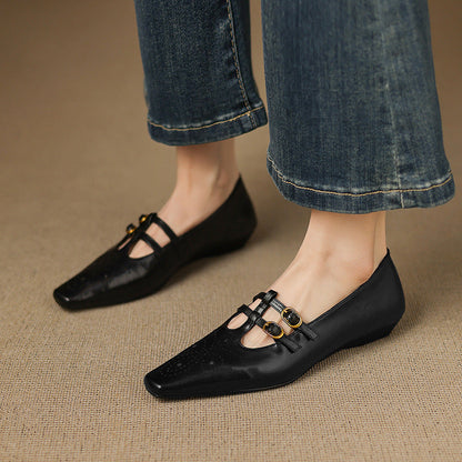 Etta | Brogued Double-Strap Mules