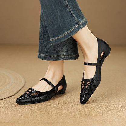 Margery | Pointed Strap Mary Jane Flats