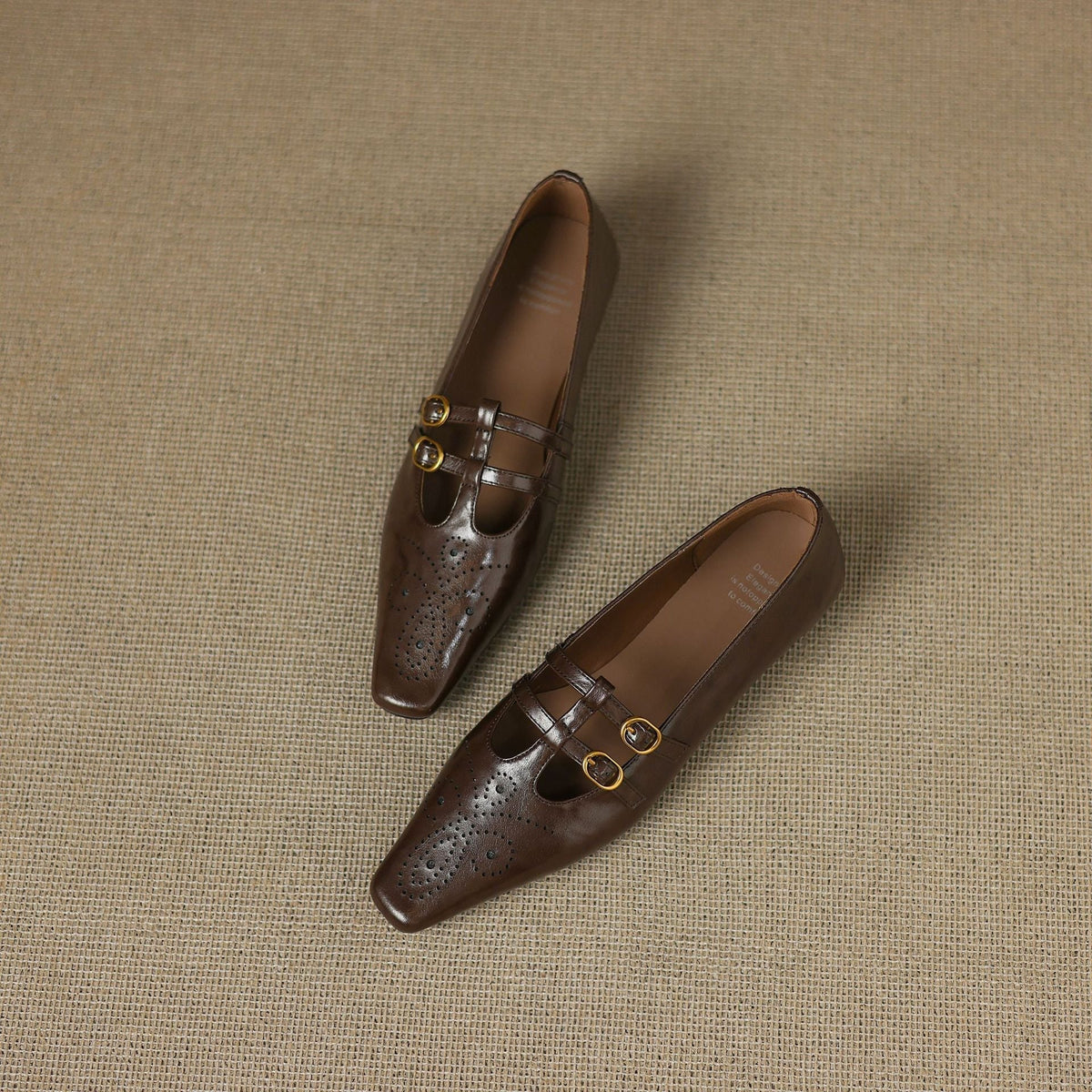 Etta | Brogued Double-Strap Mules
