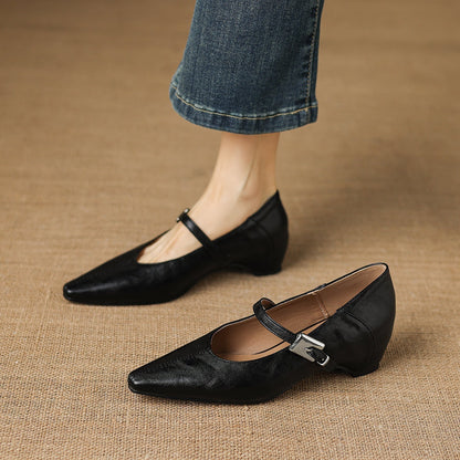 Erin | Pointed-Toe Mary Jane Flats