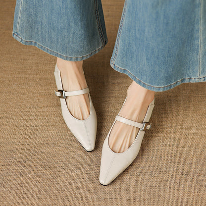 Erin | Pointed-Toe Mary Jane Flats