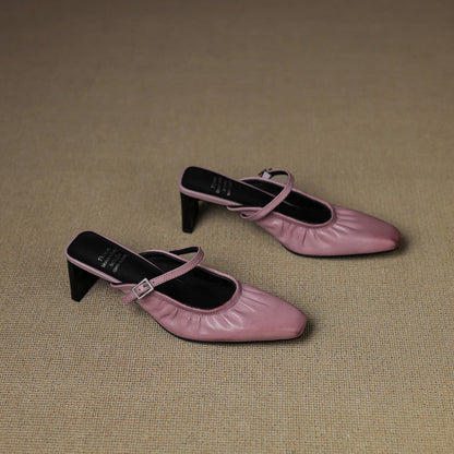 Elsa | Ruched Strap Mules