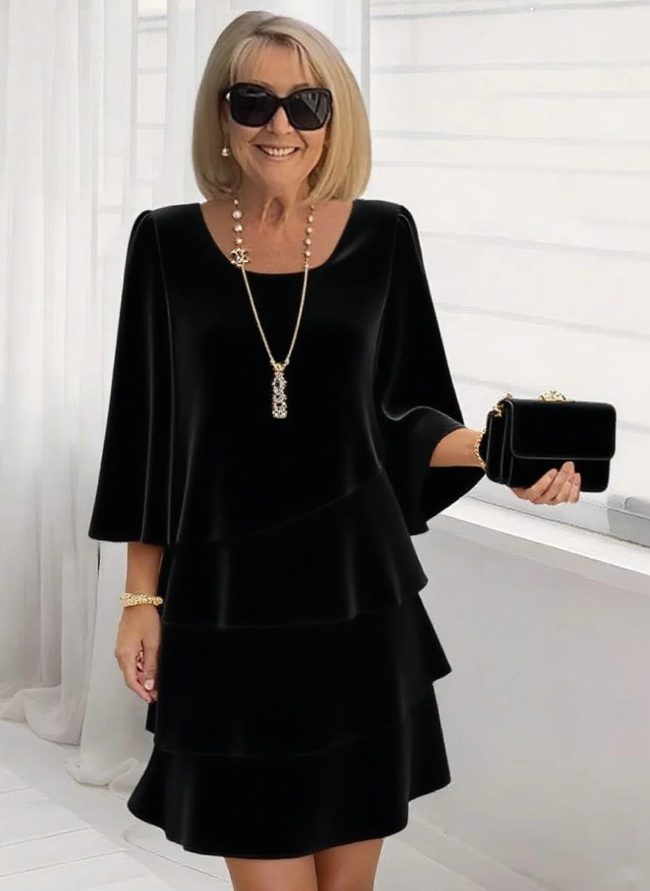 Maria – Elegant midi dress with frills