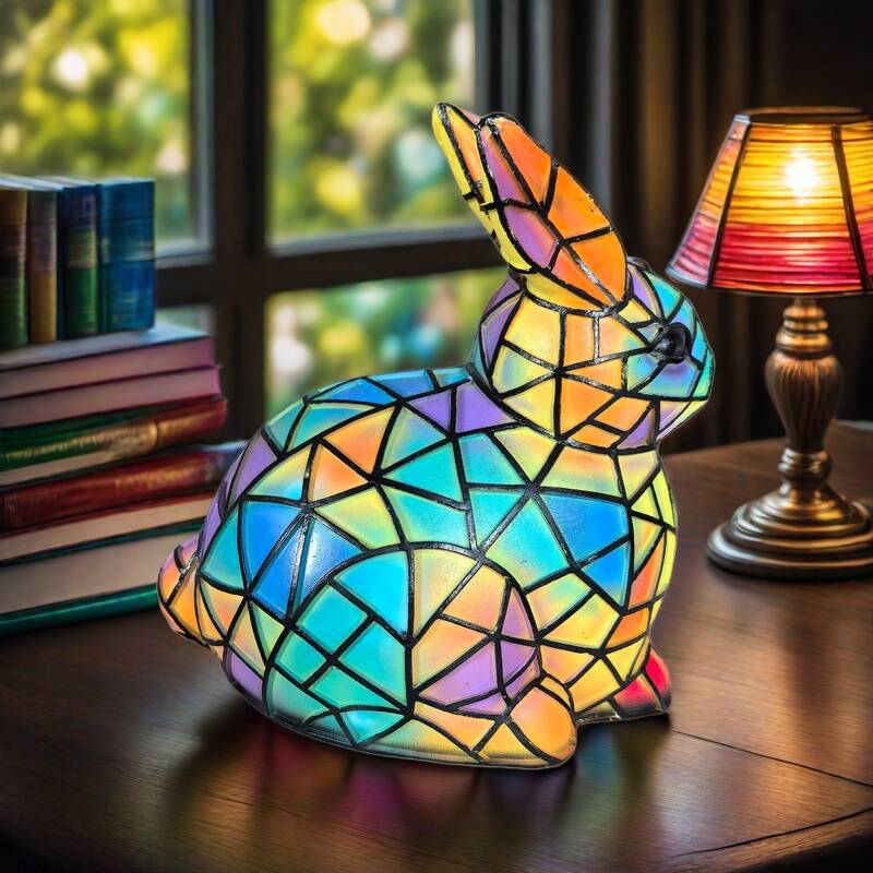 Colourful Glass Rabbit Shaped Lamp