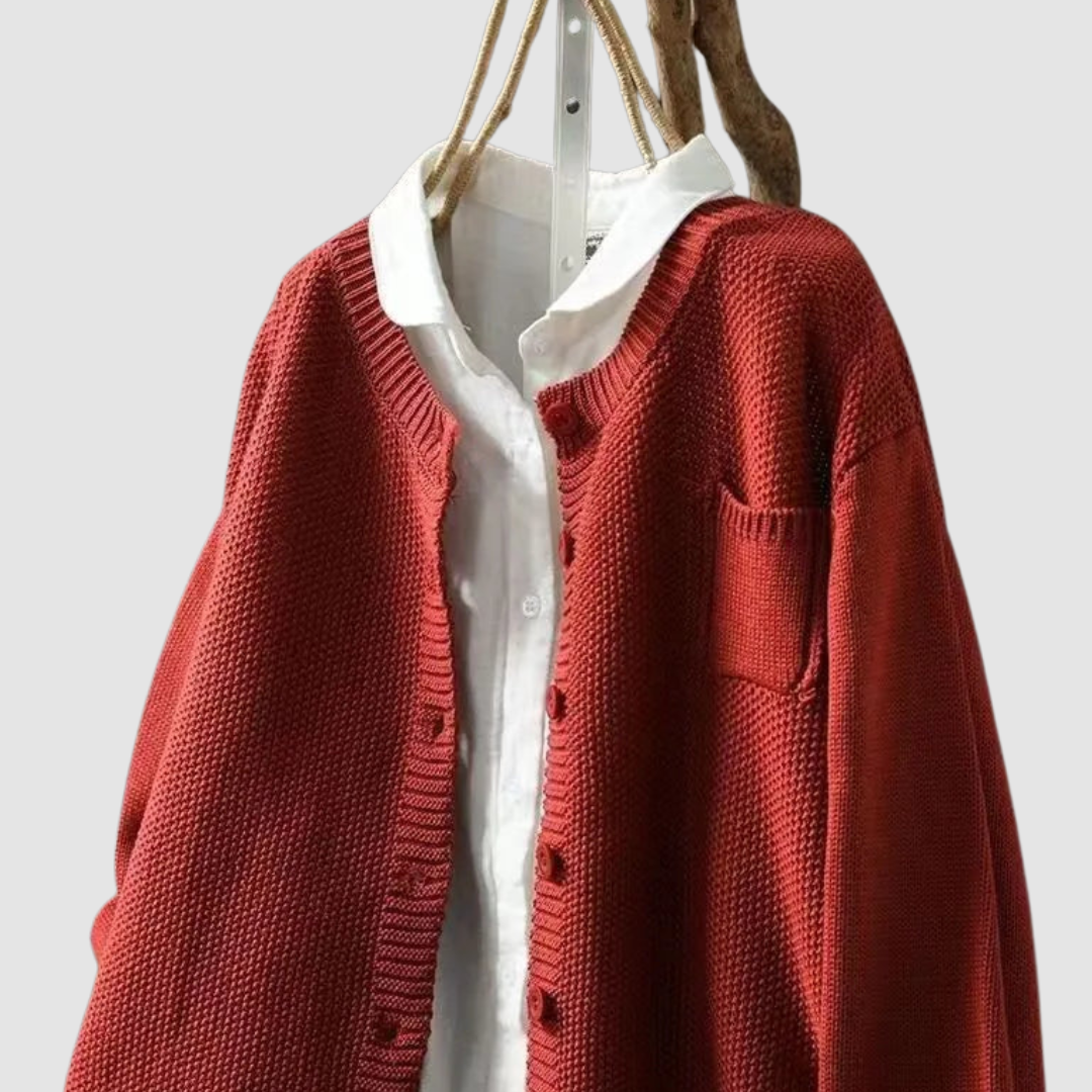 Women's Button-Up Knit Cardigan with Chest Pocket - image 7