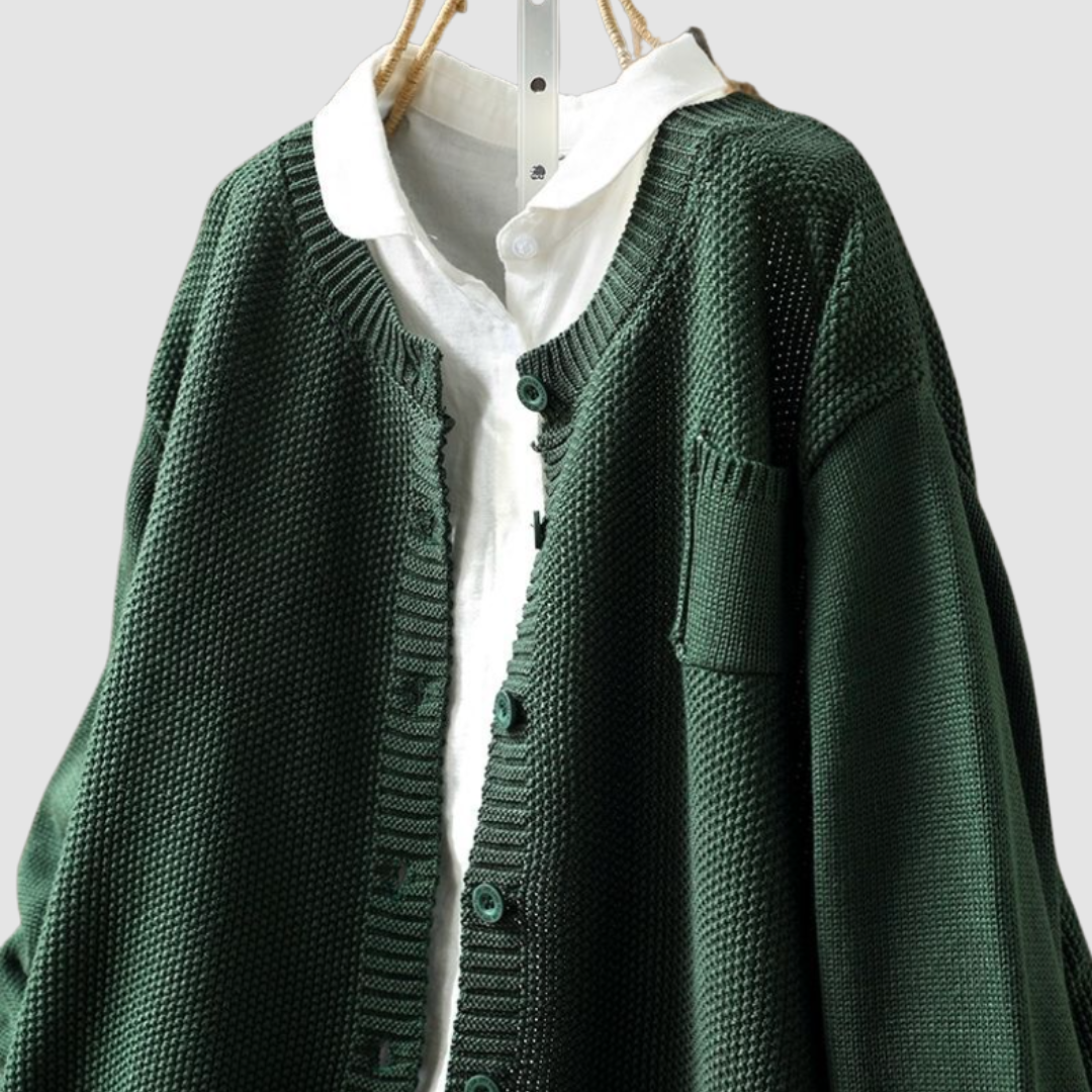 Women's Button-Up Knit Cardigan with Chest Pocket - image 10
