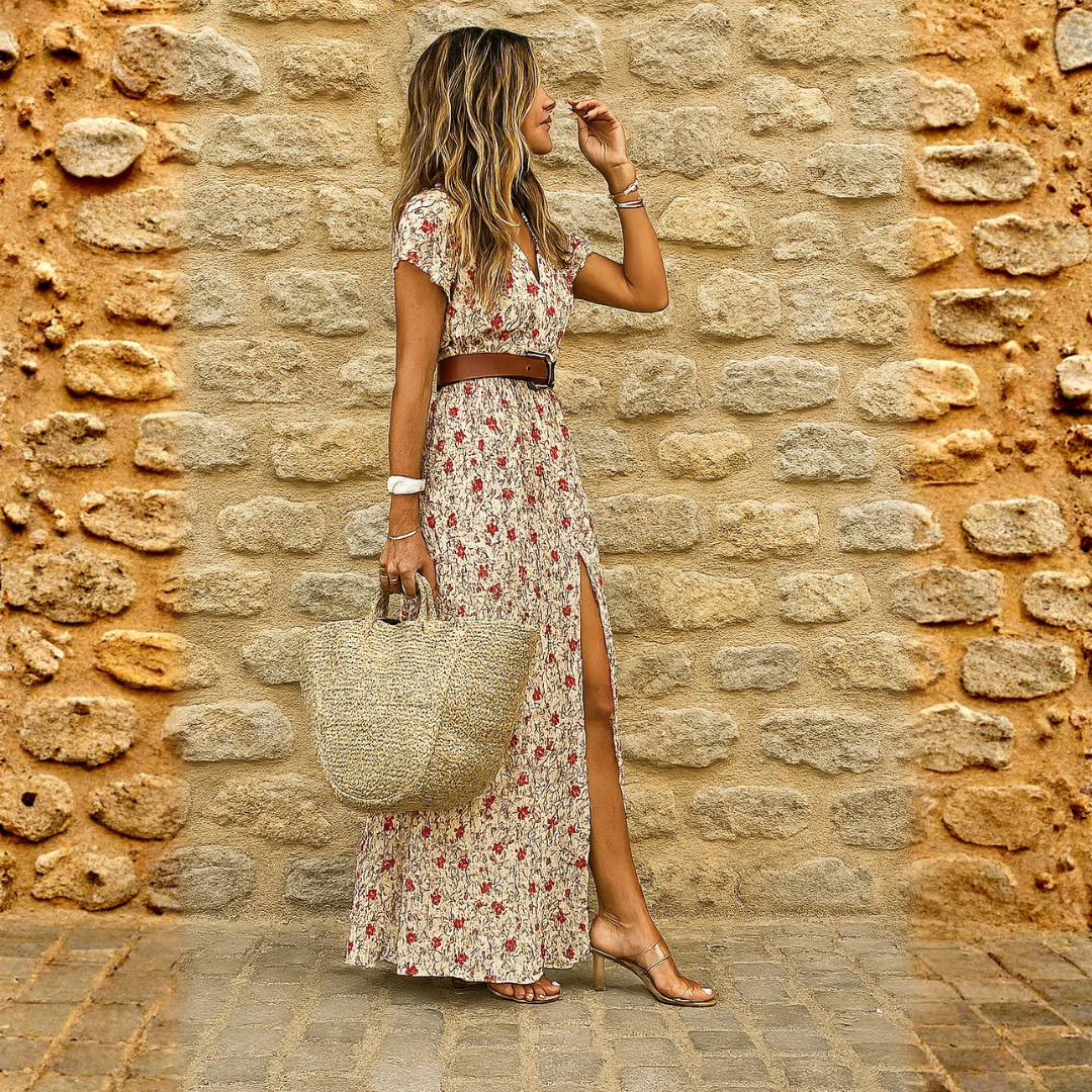 Joselin™ – Long Bohemian Dress with Belt