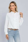 Women's blouse – ruffled collar, elegant & timeless