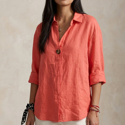 Women's Linen Look V-Neck Blouse - image 4