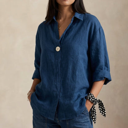 Women's Linen Look V-Neck Blouse - image 6