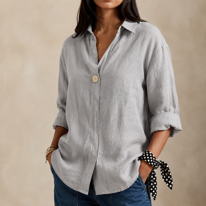 Women's Linen Look V-Neck Blouse - image 8