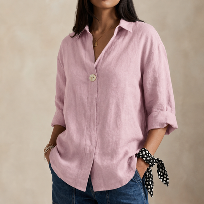 Women's Linen Look V-Neck Blouse - image 9