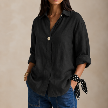 Women's Linen Look V-Neck Blouse - image 3