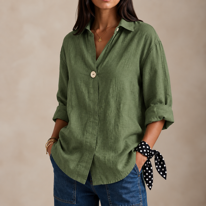 Women's Linen Look V-Neck Blouse - image 5