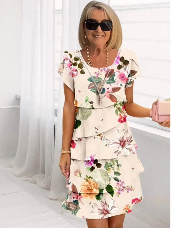 Monica - Floral Linen Dress