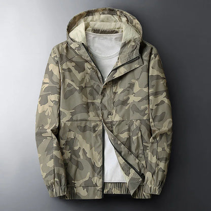 Men's Camo Hooded Jacket with Full Zip and Side Pockets - image 5