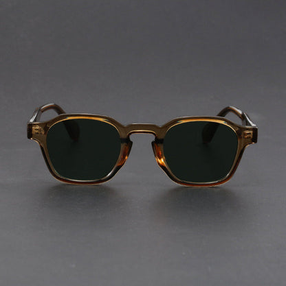 Men's Retro Square Frame Sunglasses with Thick Frames and Metal Hinges - image 3