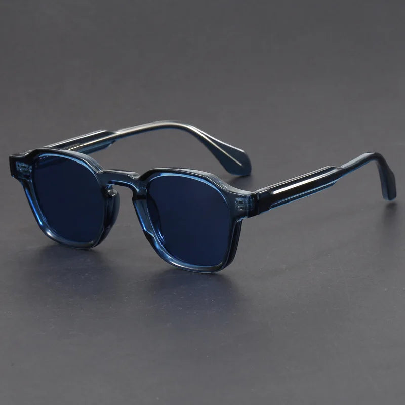Men's Retro Square Frame Sunglasses with Thick Frames and Metal Hinges - image 10