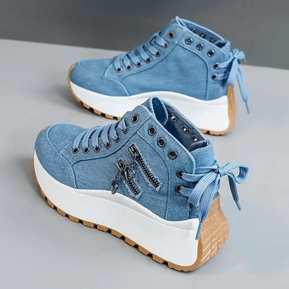 Women's Lace-Up Platform High-Top Trainers - image 2