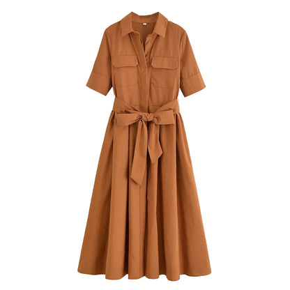 Margot | Short Sleeve Pocket Shirt Dress