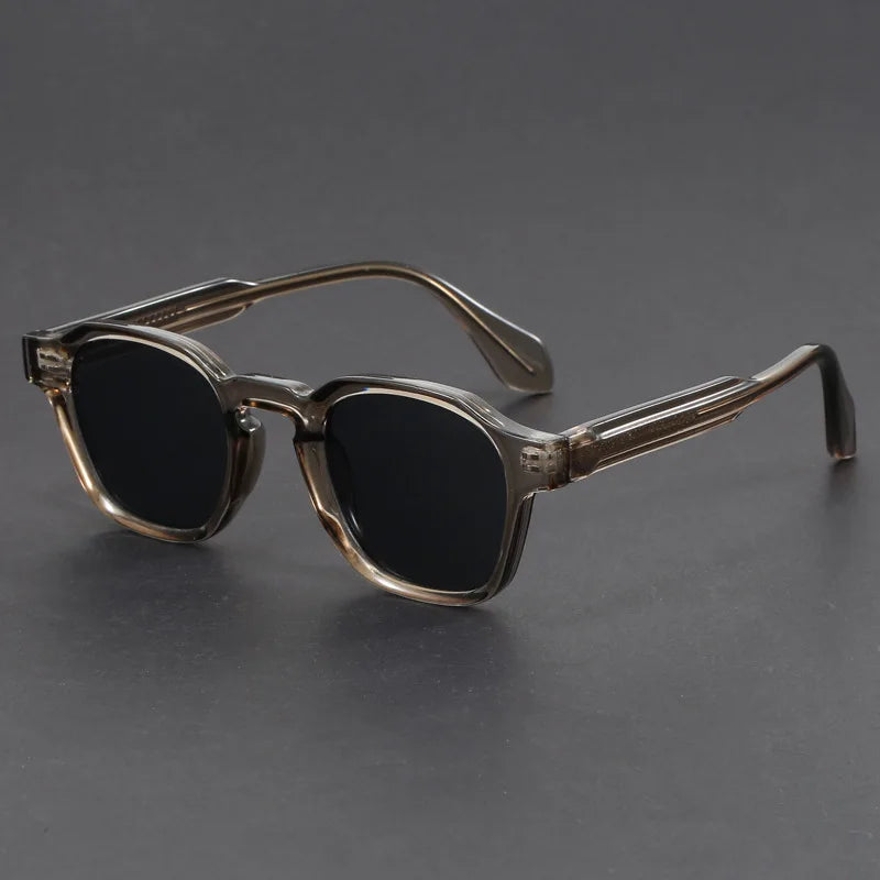 Men's Retro Square Frame Sunglasses with Thick Frames and Metal Hinges - image 6