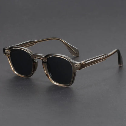 Men's Retro Square Frame Sunglasses with Thick Frames and Metal Hinges - image 6