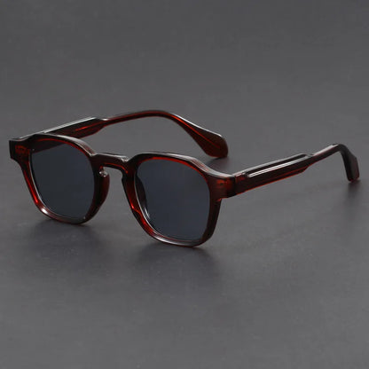 Men's Retro Square Frame Sunglasses with Thick Frames and Metal Hinges - image 8