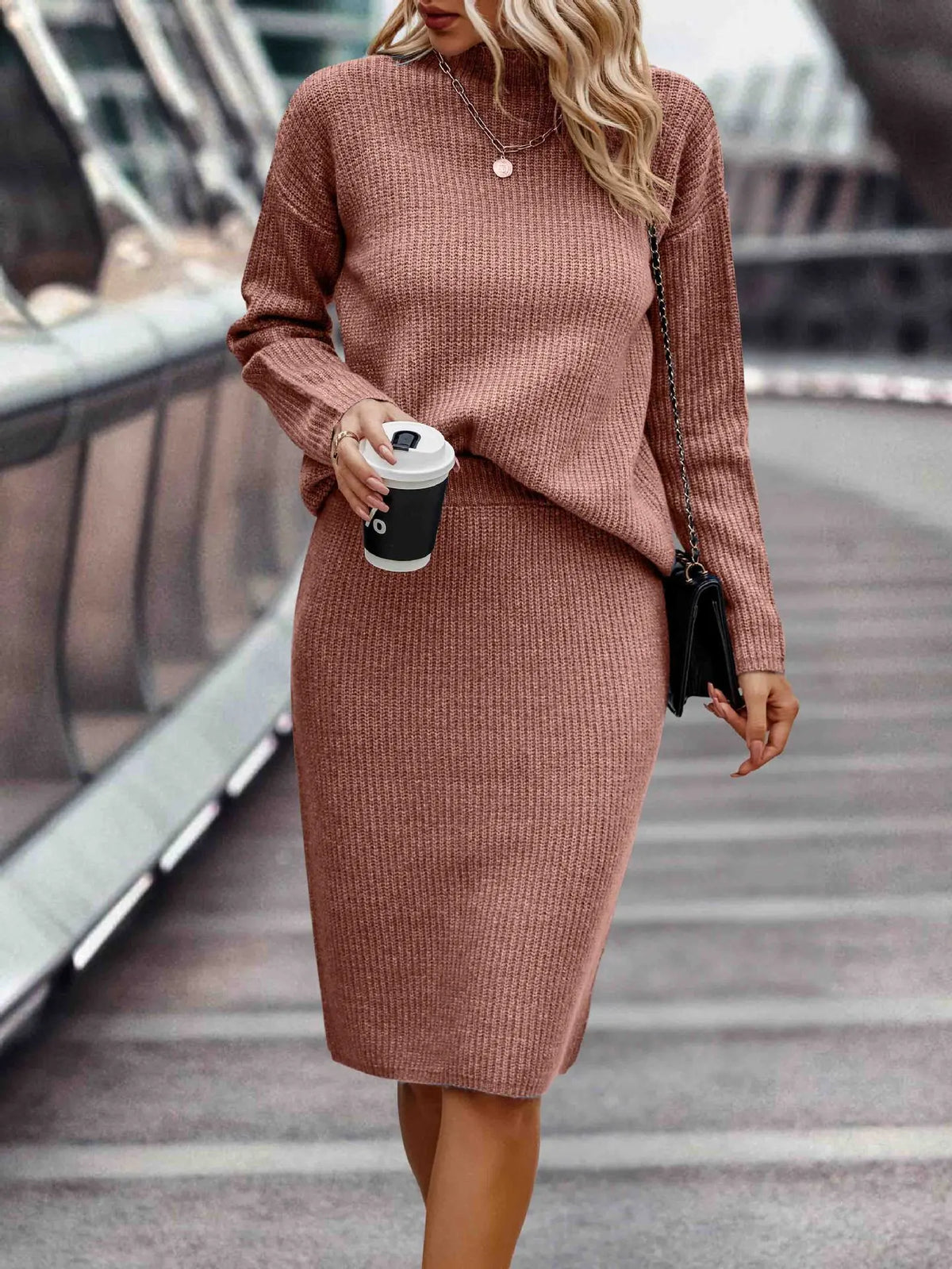 Women's Knit Jumper and Skirt Two-Piece Co-ord Set - image 3