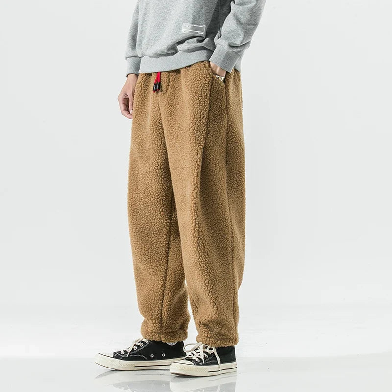 Men's Fleece Look Joggers with Drawstring Waist - image 2