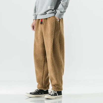 Men's Fleece Look Joggers with Drawstring Waist - image 2