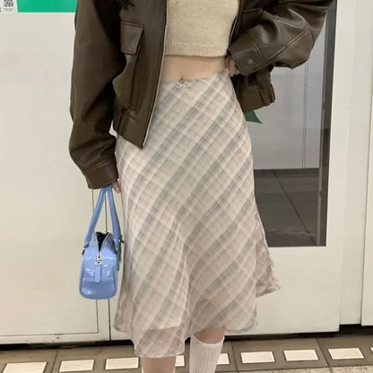 MORIAH™ – Classic Plaid Midi Skirt
