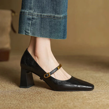 Elise | Classic Block-Heel Mary Jane Heels