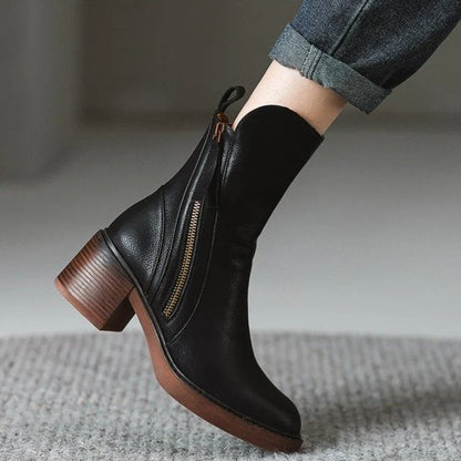 Women's Heeled Ankle Boots with Zip Fastening - image 6