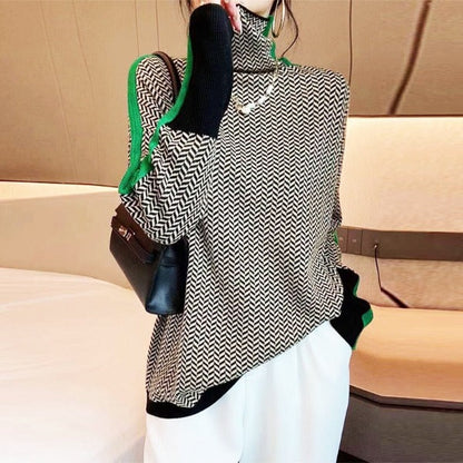 Women's Herringbone Turtleneck Jumper - image 5