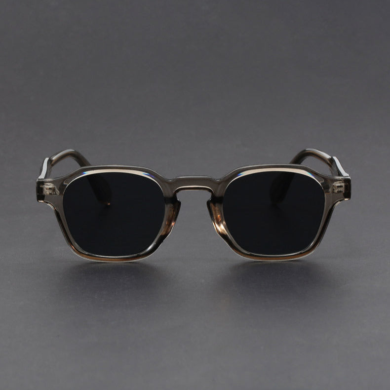 Men's Retro Square Frame Sunglasses with Thick Frames and Metal Hinges - image 7
